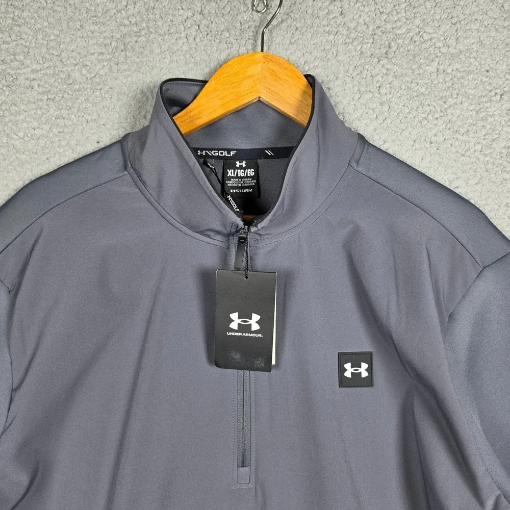 Under‎ Armour Sweater Mens Sz XL Golf UA Drive Pro Storm Hybrid Half Zip Loose